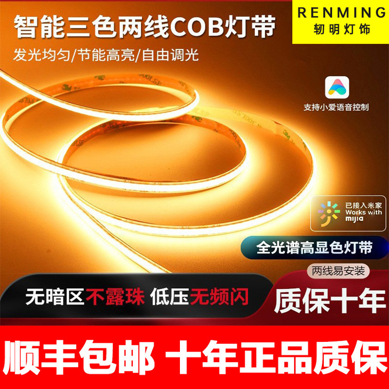Smart Cob Light Strip with Dual Color Temperature, Voice-Controlled Stepless Dimming, Linear Ceiling Light for Living Room, Now Connected to Mobile App Smart Cob Light Strip with Dual Color Temperature, Voice-Controlled Stepless Dimming, Linear Ceiling Light for Living Room, Now Connected to Mobile App