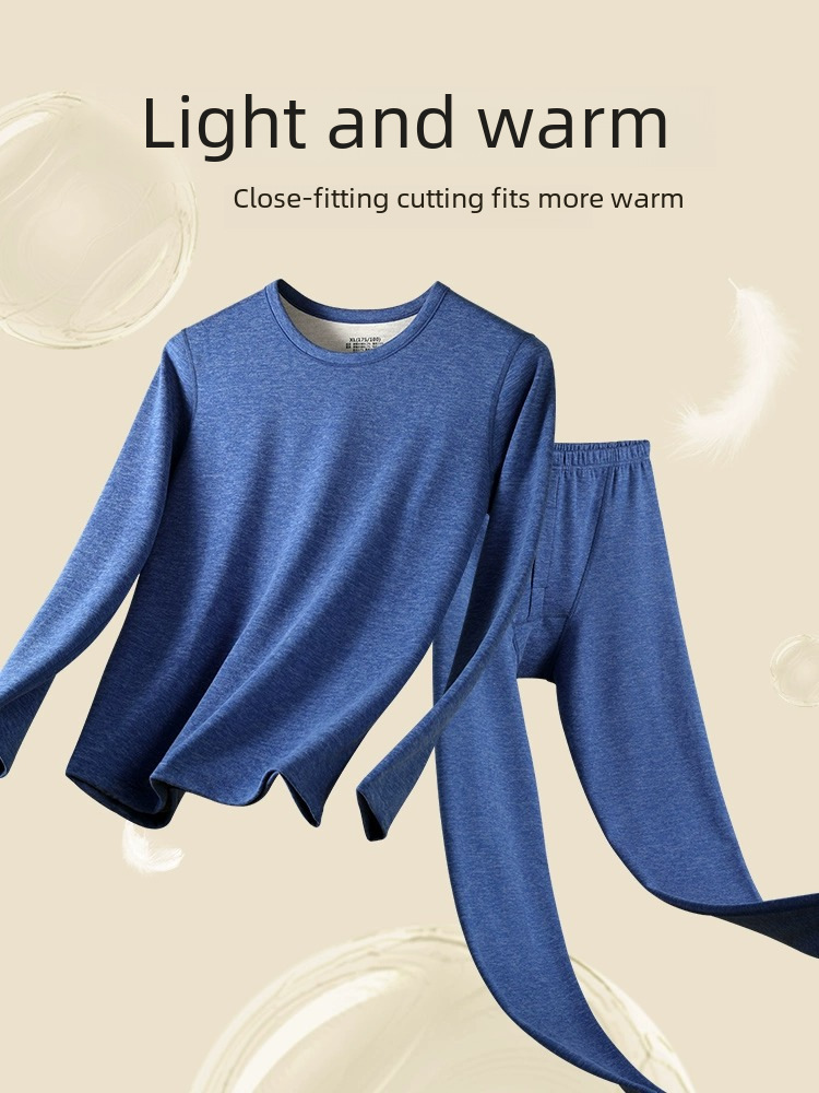 thumbnail image 3 of Ropa interior térmica de seda de lana para hombre, traje calefactor de terciopelo para otoño e invierno, pijamas con forro polar grueso para hombre, ropa de otoño, pantalones largos, 3 of 4