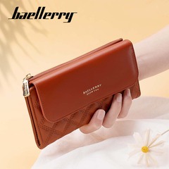 Baellerry Women's Long Wallet with Korean Style Quilted Multi-Card Slot Tri-Fold Handbag Money Clip Wholesale