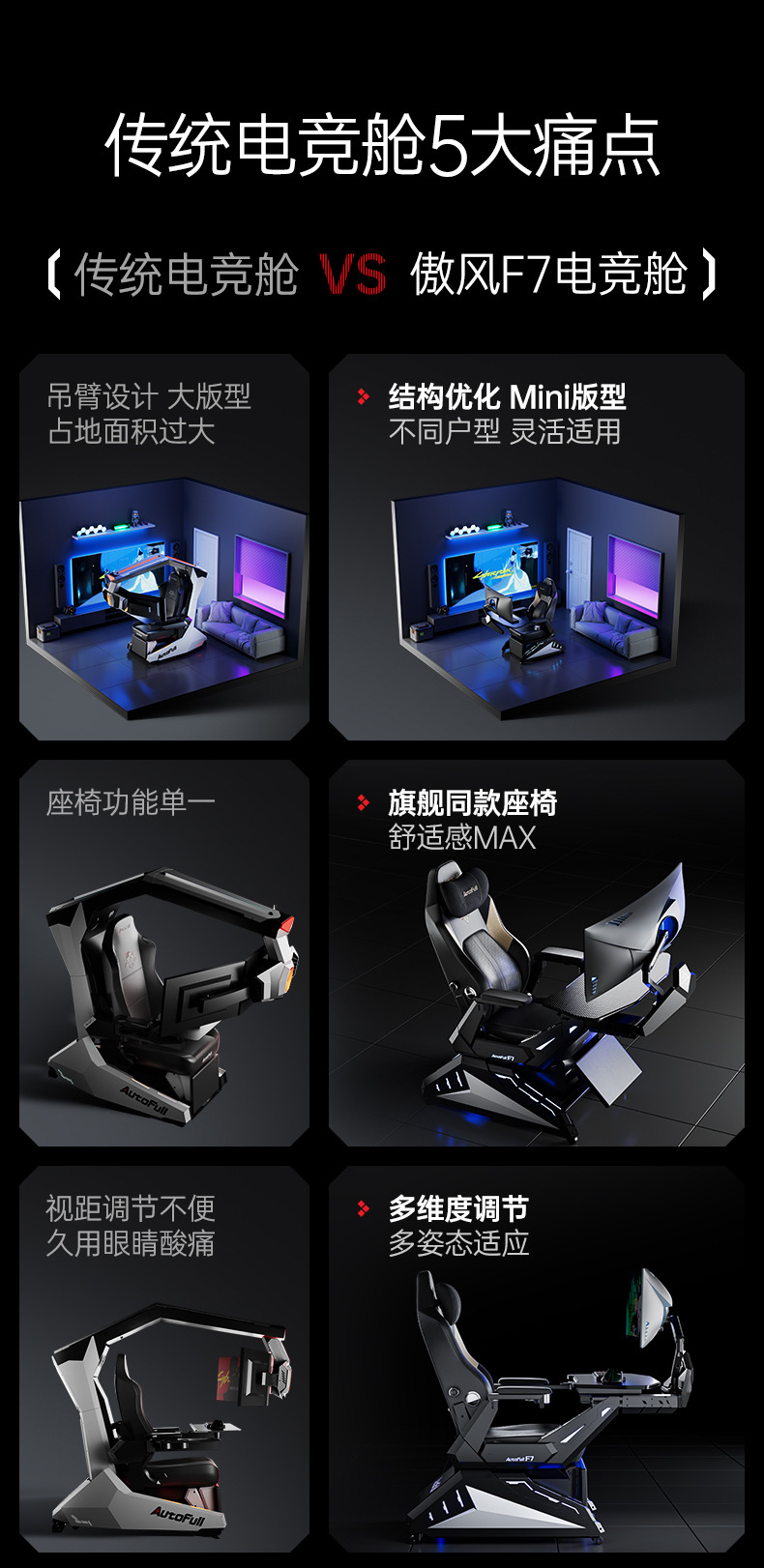 傲风F7电竞舱电竞仓电竞椅座舱人体工学椅电脑椅桌一体电竞太空舱-阿里巴巴