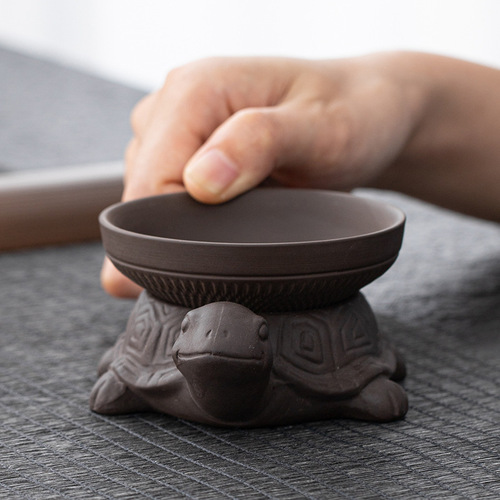 Purple sand tea leakage creative tea filter kung fu tea set accessories ceramic filter bucket tea separator pour tea filter net