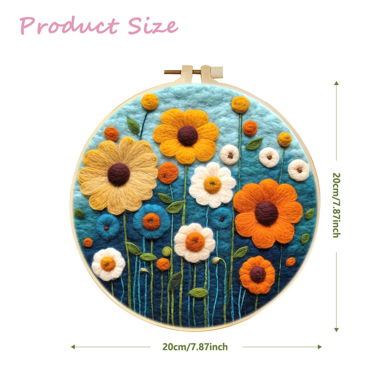 Wool felt poking and poking hand diy felt painting tools include embroidery felt needle foam pad creative gift home Wool felt poking and poking hand diy felt painting tools include embroidery felt needle foam pad creative gift home