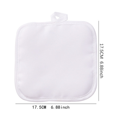 DIY White Heat Transfer Sublimation Printed LOGO Insulated Mat Kitchen Fabric Pot Cover Kitchen Multi-purpose Anti-Scald Cup Mat
