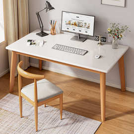 简易书桌实木腿学生学习桌子简约办公家用台式电脑桌椅卧室写字桌