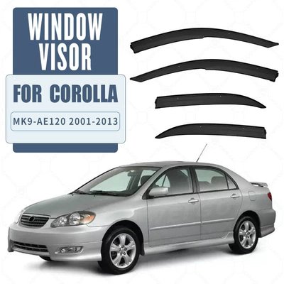 Rain shield — Blocks COROLLA Window visor - standard-packing-without-logo-corolla-corolla-mk9-ae120-2001-2013-ps-rain-shield-without-bright-strips-corner-protection-packaging