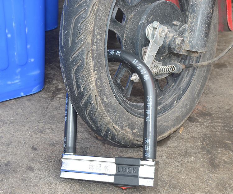 Suitable for Electric Vehicle Locks, Motorcycle Battery, Three-Wheel Bicycle Locks, Anti-Hydraulic Shear, Thickened Cross-Shaped U-Shaped Locks