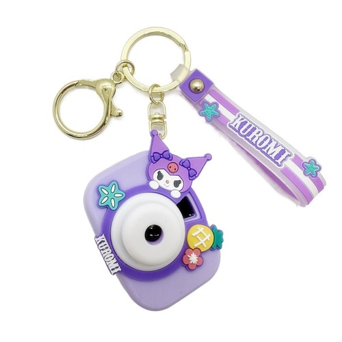 Genuine Sanrio simulation projection camera keychain children's toys Melody cinnamon dog girls school bag pendant