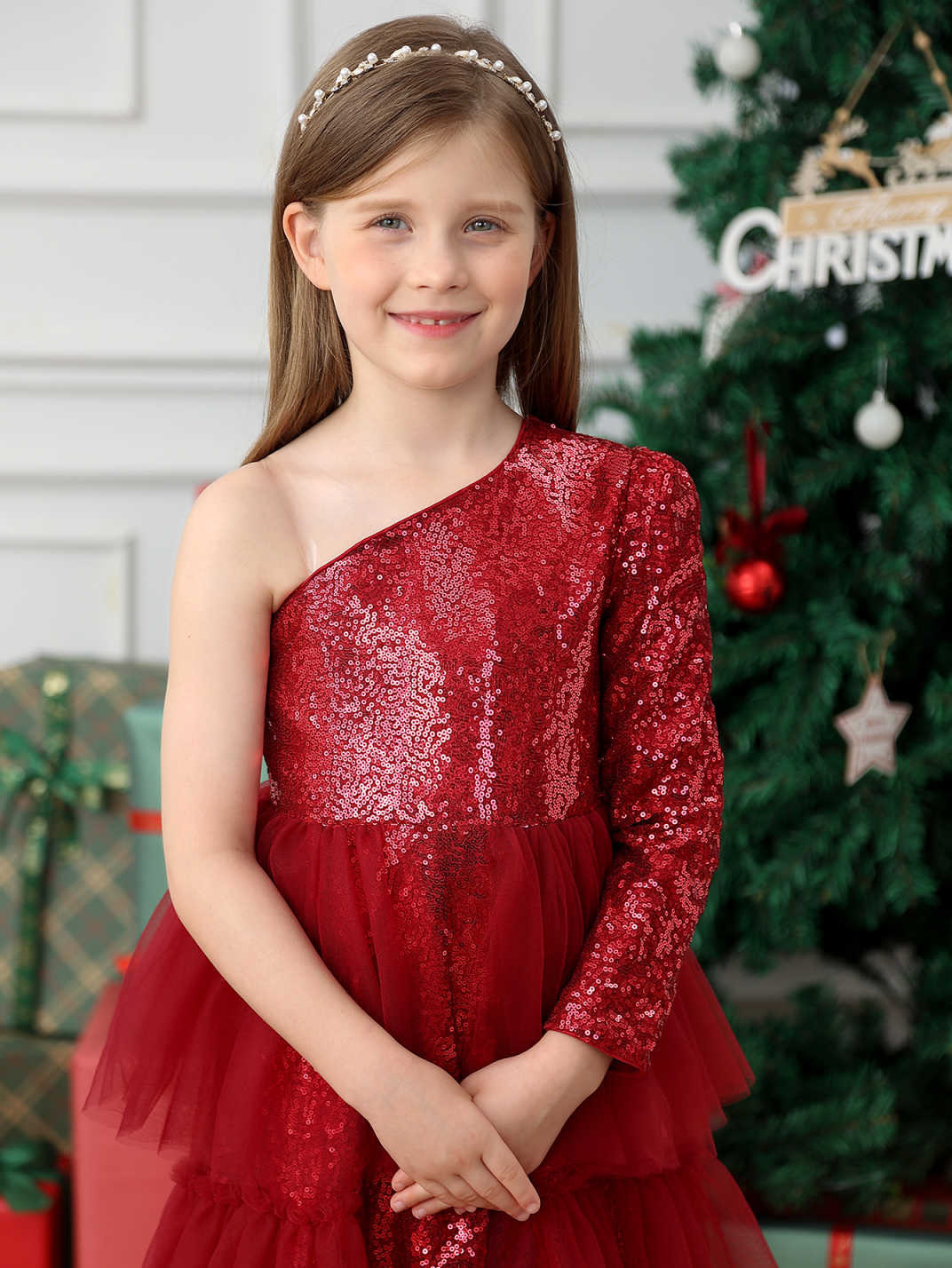 Transfronterizo amazónica de chicas de sequillas de encaje vestido de princesa vestido de navidad vestido de cumpleaños para niños