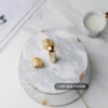 Nordic INS wind natural marble egg cake shelf afternoon tea dessert display platform light luxury double -layer storage tray