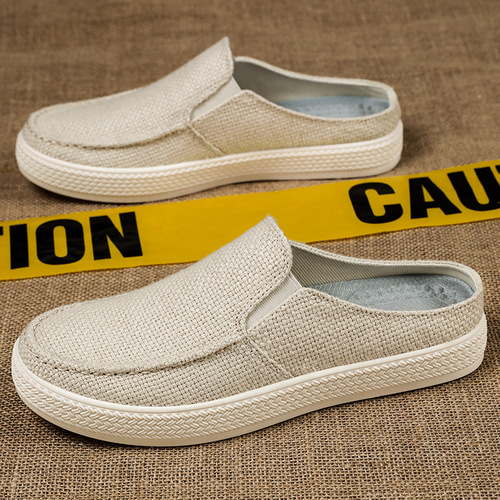 Men's one-step on shoes, summer breathable casual men's clothing shoes, comfortable dad shoes, outdoor slippers, home fashion men's shoes