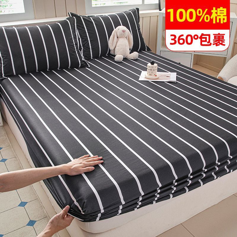 100% algodón cama de cama de algodón una sola pieza cubierta de cama casera todo incluido colchón antideslizante cubierta de cama nuevo tipo