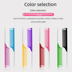 熱賣化妝師金屬手柄盤發鋼針尖尾梳髮型師染髮勾發挑染分區造型梳