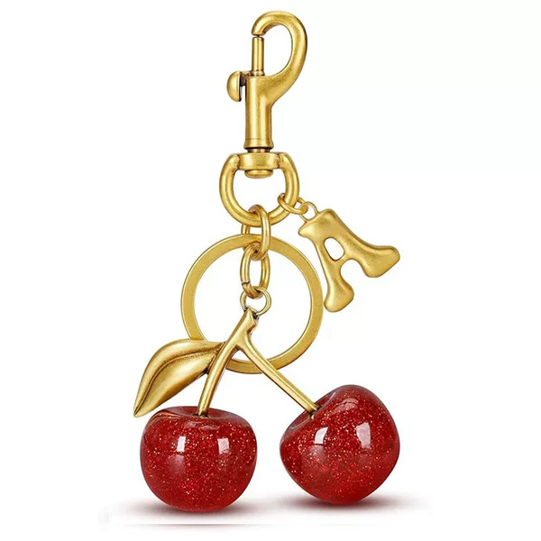 European and American Cross-Border New Vintage Elegant Simple Fruit Cherry Design with 26 Bubble Letters Bag Charm