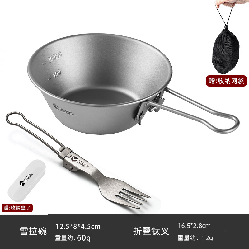 접이식 샐러드 그릇 + 포크 [무료 보관 가방 + 상자]