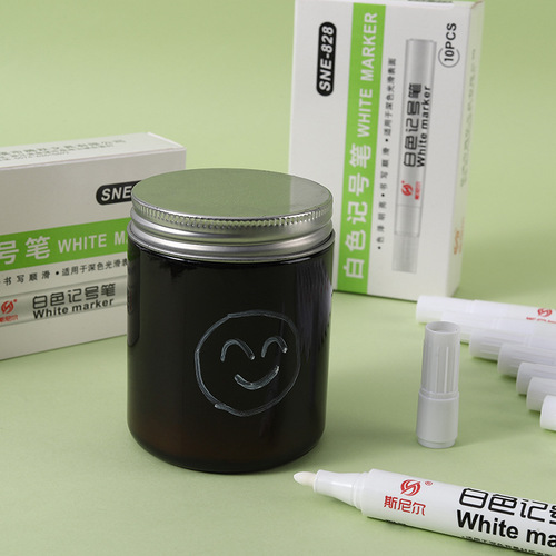 Snier white marker tire oily marker pen waterproof quick-drying single-head large-capacity paint pen
