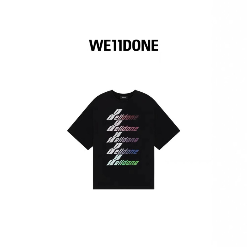25DORA WE11DONE 韓国風半袖カップルルーズ純粋なトレンディな夏のカップル Tシャツ welldone 男性と女性のトレンド|undefined
