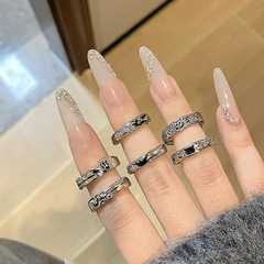 黑色系列滴釉日常情侶對戒無性別風小眾設計感個性時尚高級感戒指