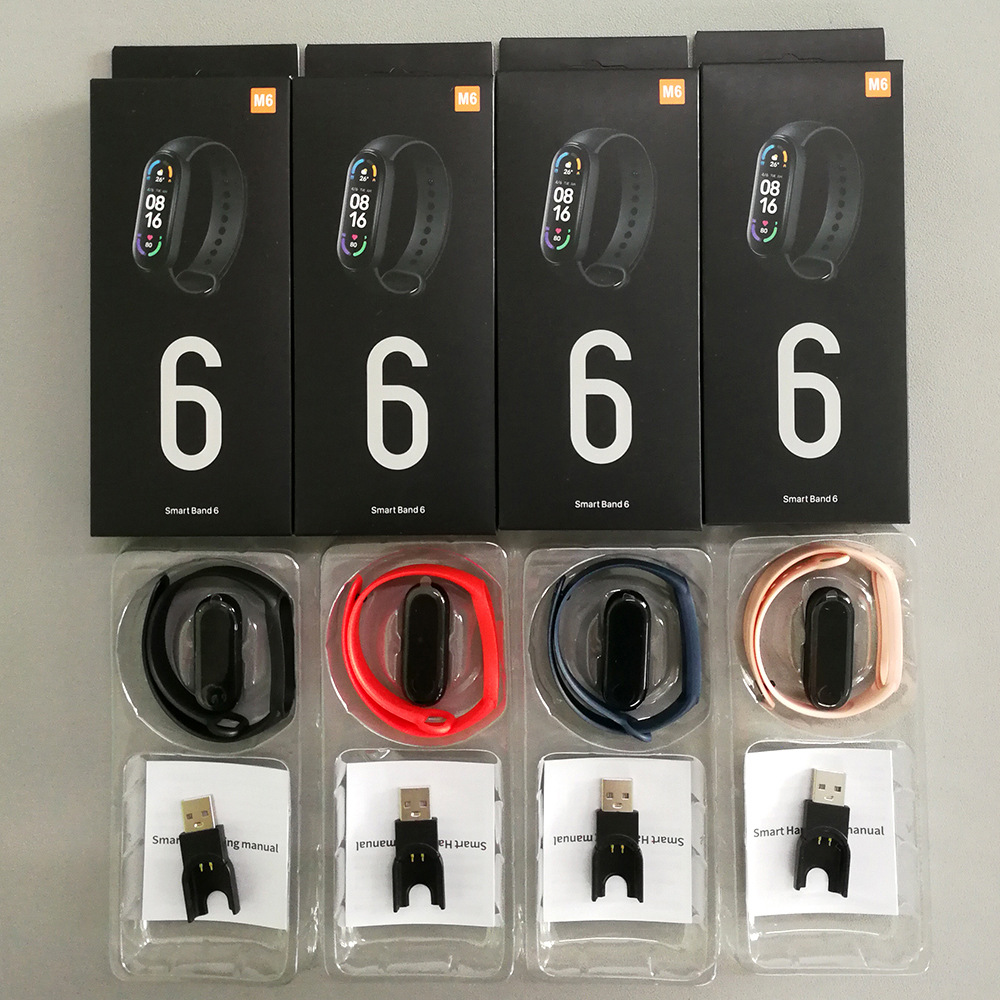 M6 pulsera inteligente ritmo cardíaco presión arterial Bluetooth paso contando música tiempo sueño monitoreo transfronterizo M6 pulsera deportiva inteligente