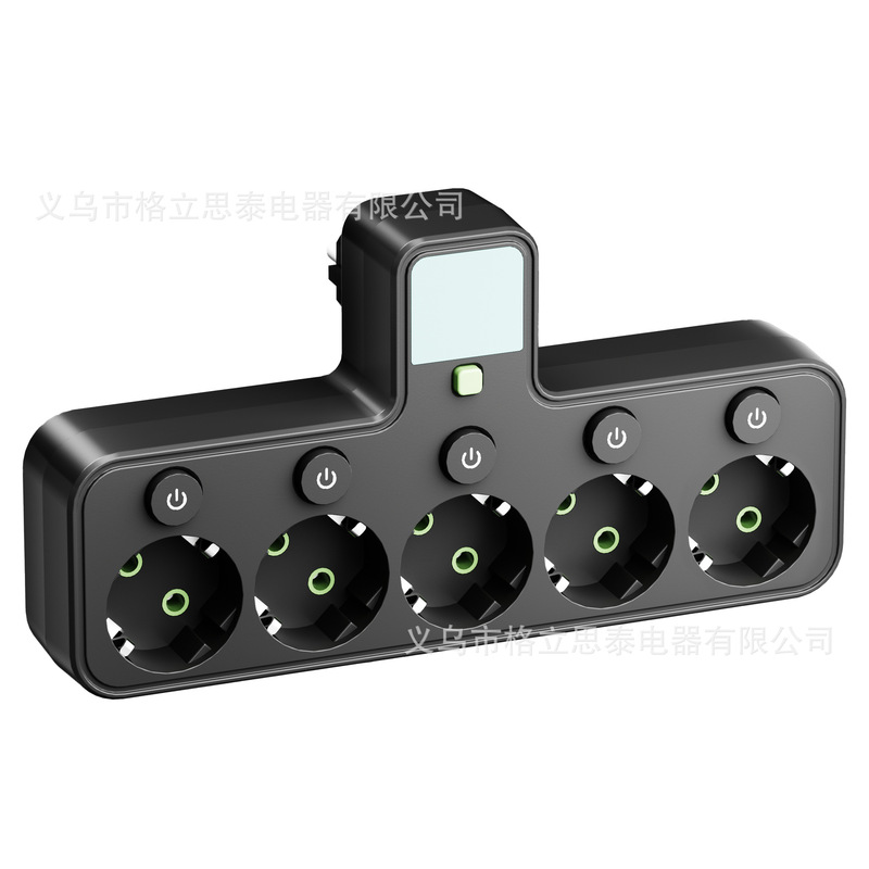 欧洲欧式欧标一转三四五开关多开关独立开关转换器带夜灯|undefined