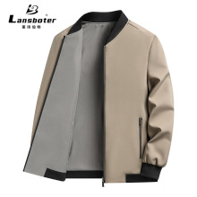 莱诗伯特春秋新款薄款双面穿休闲夹克男式棒球领百搭中年茄克外套