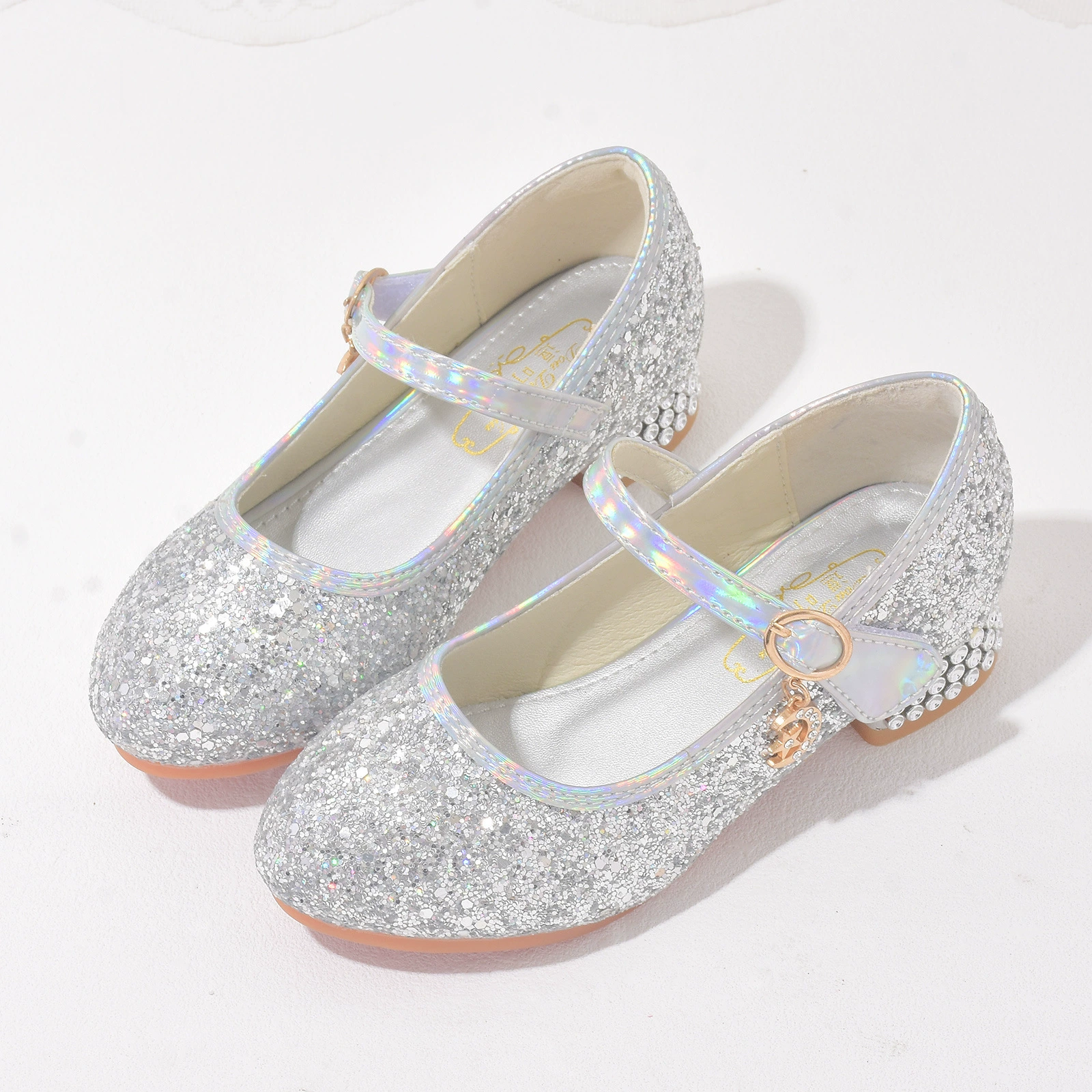 Детская обувь фабрика оптом для девочек хрустальные туфли Серебряный хор кожаные туфли с платьями