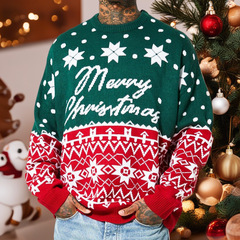 貿易クロスボーダー紳士服ヨーロッパとアメリカの秋と冬のクリスマスセータークリスマスジャカードルーズプルオーバーセーターSY0063
