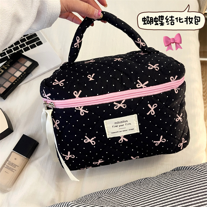 Nuevo punto de onda bolsas de maquillaje de arco de alta belleza bolsa de almacenamiento de viaje de gran capacidad bolsa de maquillaje bolsa de tocador bolsa de lavado