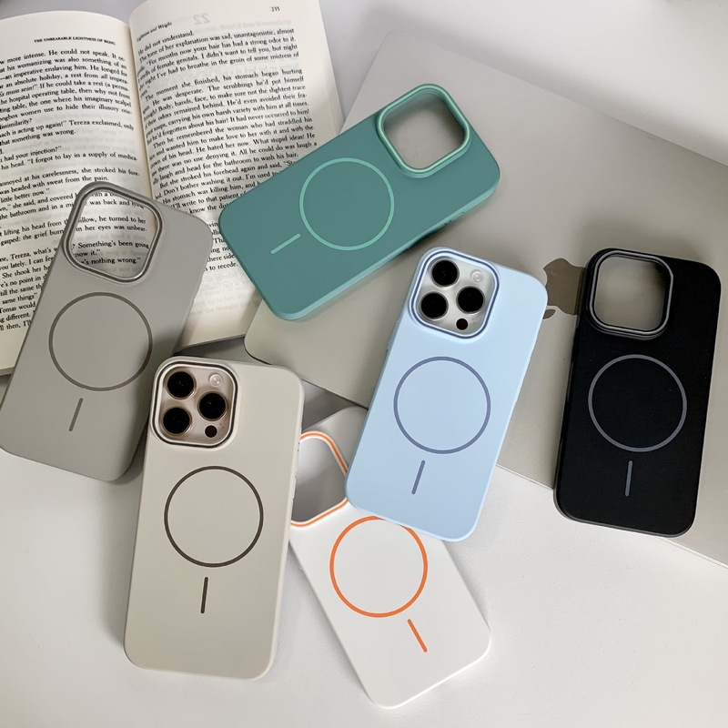 简约磨砂适用iPhone16pro手机壳肤感细圈磁吸苹果15pro防摔保护套|undefined