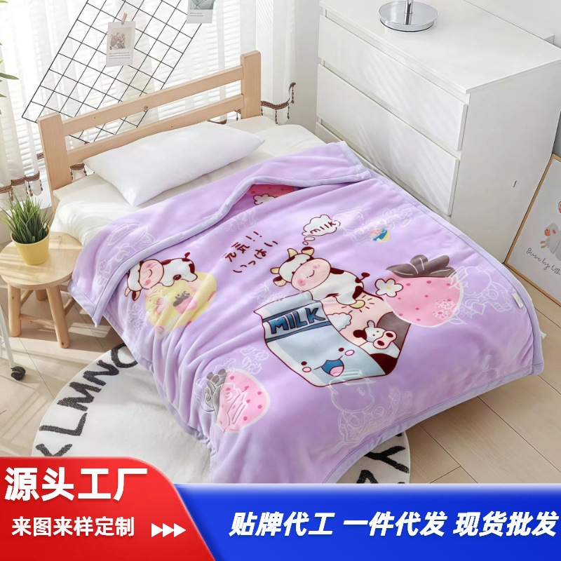 工厂定制双层加厚儿童毛毯幼儿园午睡新生婴儿云毯秋冬双面小被子