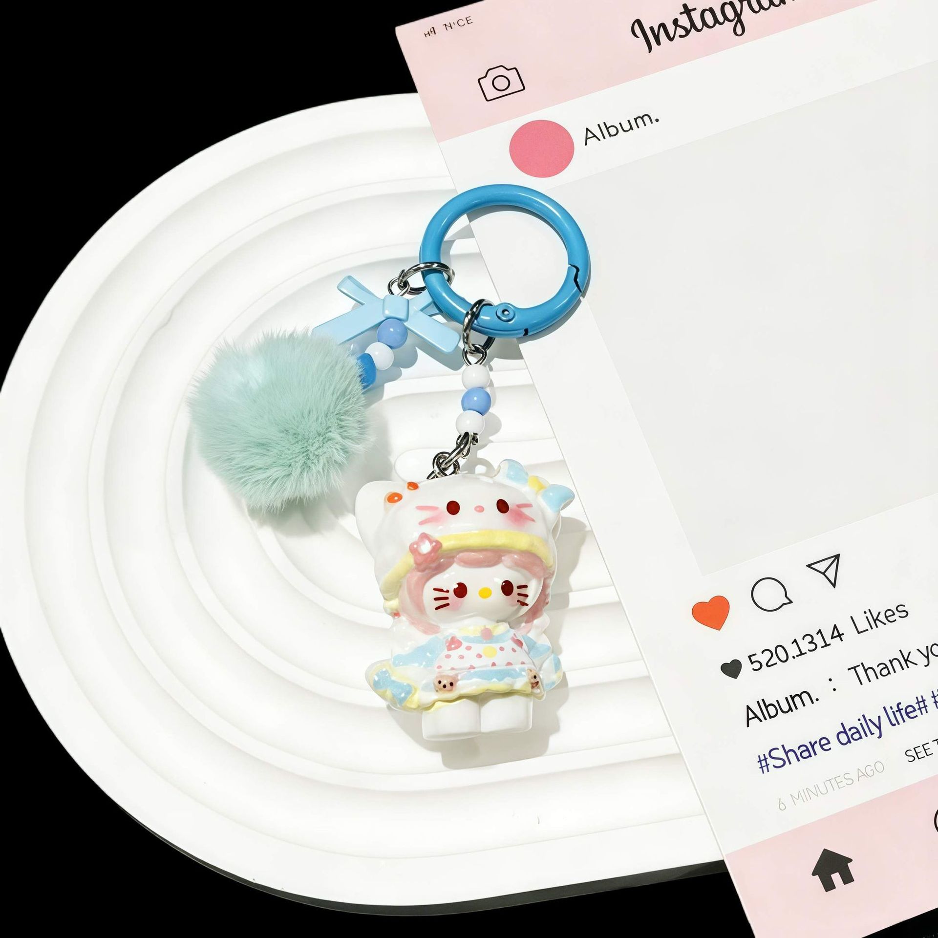 3D Cat Keychain Student Cartoon Backpack Pendant Cute Bag Accessory Girl Accessory Best Friend Gift