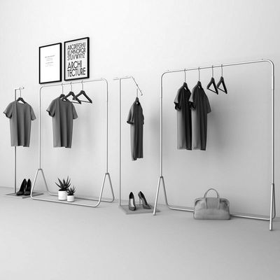 couture Display rack Floor type combination Clothes hanger Display rack Ladies shop Simplicity Shelf silvery Cross border