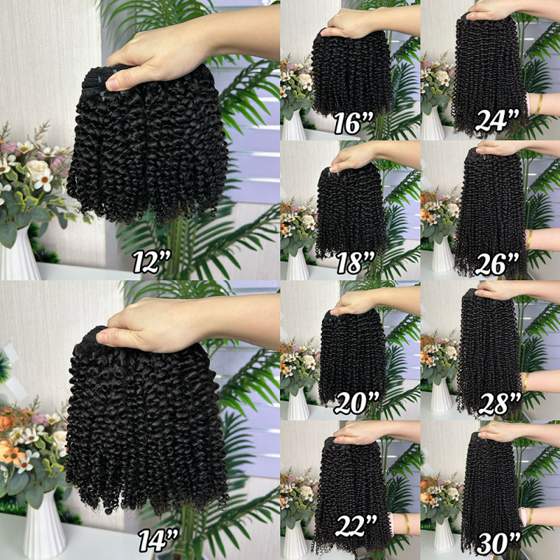 9A Afro Curly Hair Natural Black Bundles cortina de cabello