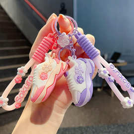 卡通滴胶樱花运动鞋钥匙扣时尚情侣配饰可爱书包挂链汽车钥匙链