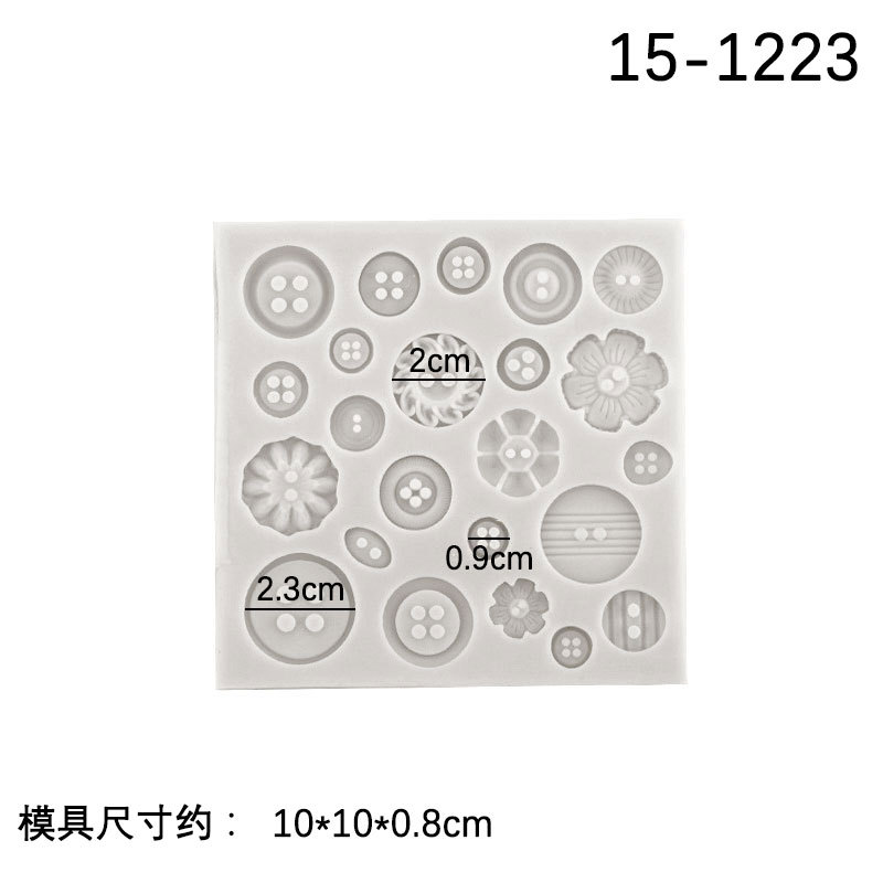 Gran y pequeño botón silicona molde epoxi colgante decoración herramienta DIY hornear fondant chocolate ritmo seco
