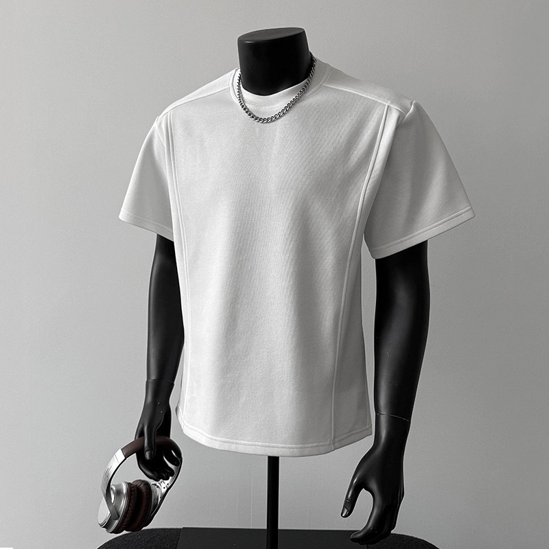 Trendy Summer Luxury Casual Men's T-Shirt with a Stylish and Sophisticated Look, Featuring a Straight Shoulder Design and a High-End Feel, Short-Sleeve T-Shirt with a Round Neck and Patchwork Design Trendy Summer Luxury Casual Men's T-Shirt with a Stylish and Sophisticated Look, Featuring a Straight Shoulder Design and a High-End Feel, Short-Sleeve T-Shirt with a Round Neck and Patchwork Design