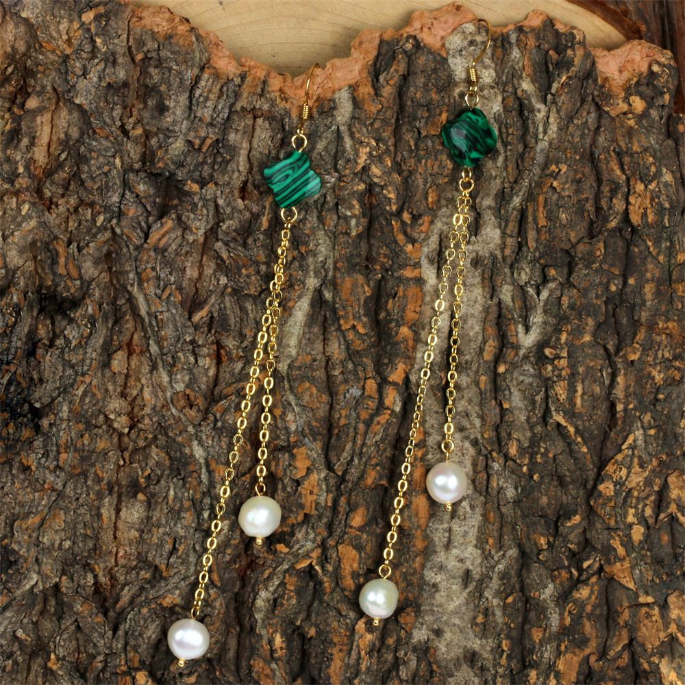 Fashion Four Leaf Clover Copper Pearl Bracelets Earrings Necklace