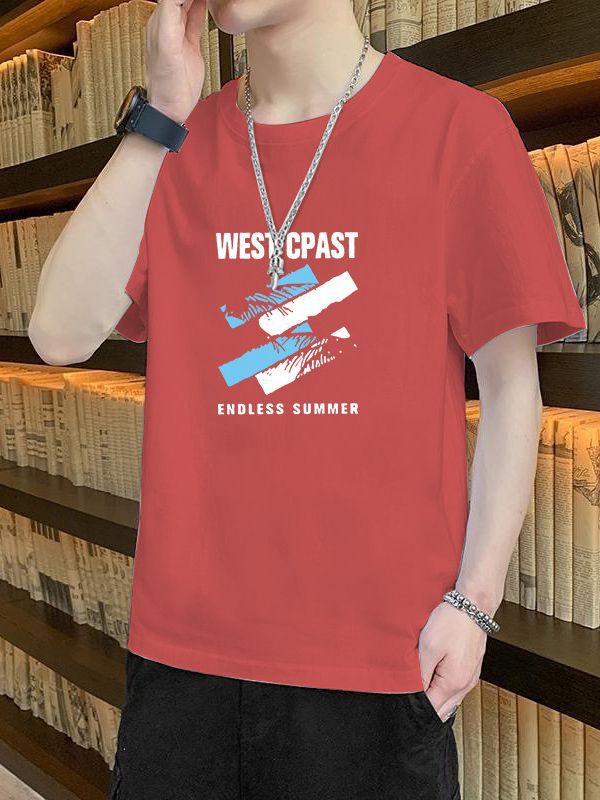 Camiseta de manga corta para hombre guapo Camiseta de manga corta de seda de hielo para hombre Camiseta de verano de cuello redondo camisa de fondo casual Camiseta corta para hombres