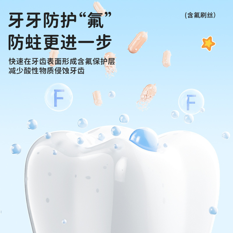 韩国品牌小长头牙刷3-12岁儿童含氟刷丝清洁护龈牙刷软毛高级牙刷|undefined