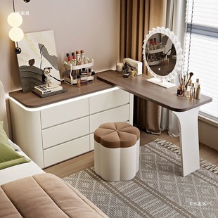 Kajie Simple Modern Bedside Storage Multi-Functional Dressing Table Cupboard New Nordic Style Solid Wood Bedroom Dressing Table
