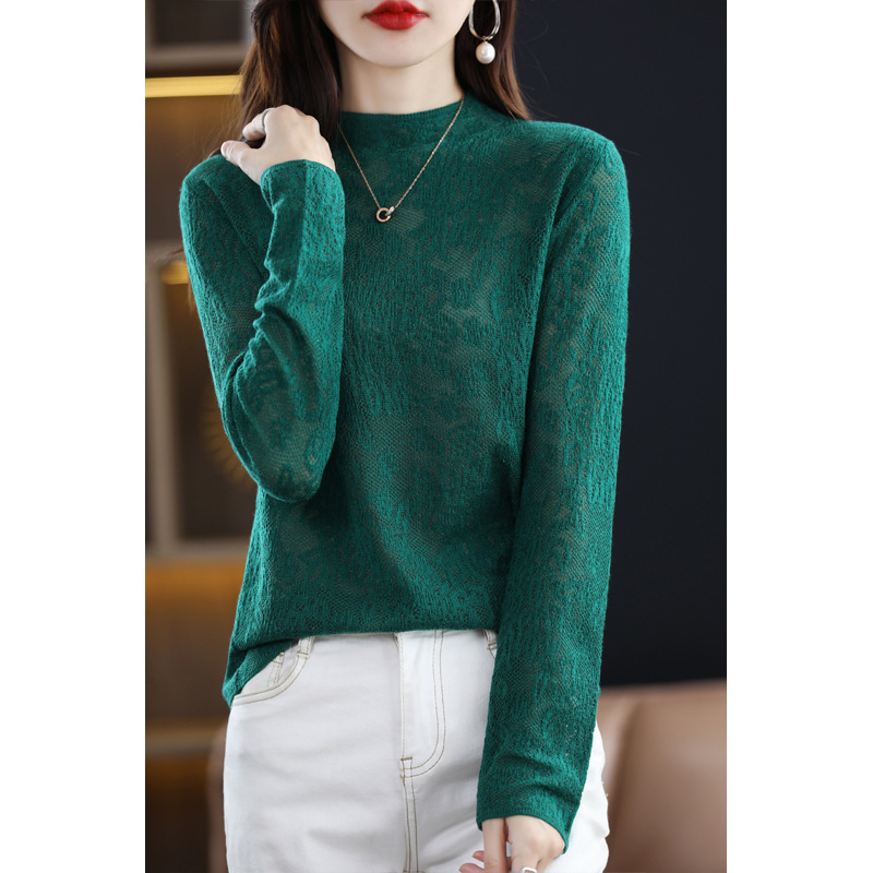 Autumn lace woolen sweater