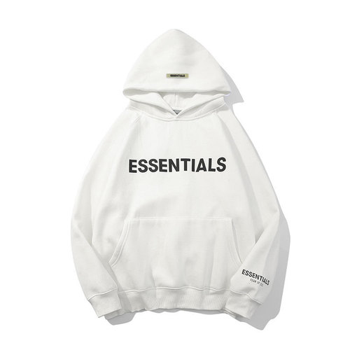 FEAR OF GOD Double Line Essentials Hoodie with Front Rubber Print