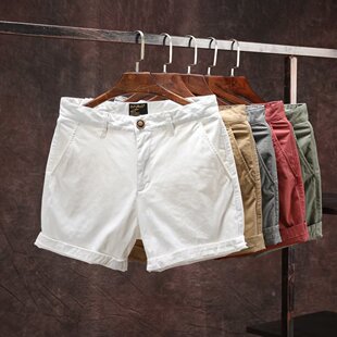 Summer new trendy quarter pants men's casual slim straight workwear shorts micro stretch three pants beach pants