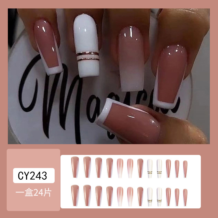 Promoción de tiempo limitado transfronteriza parches de uñas simples chicas calientes parches de uñas falsas al por mayor comercio exterior desgaste parches de uñas image 22