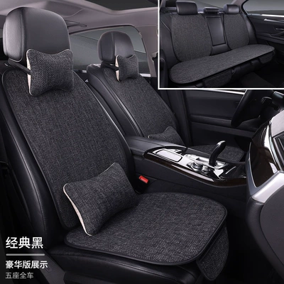 Car Seat Cushions, Suitable for: Seat cushion, seat cover - classic-black-full-car-five-seat-11-piece-set-linen-8
