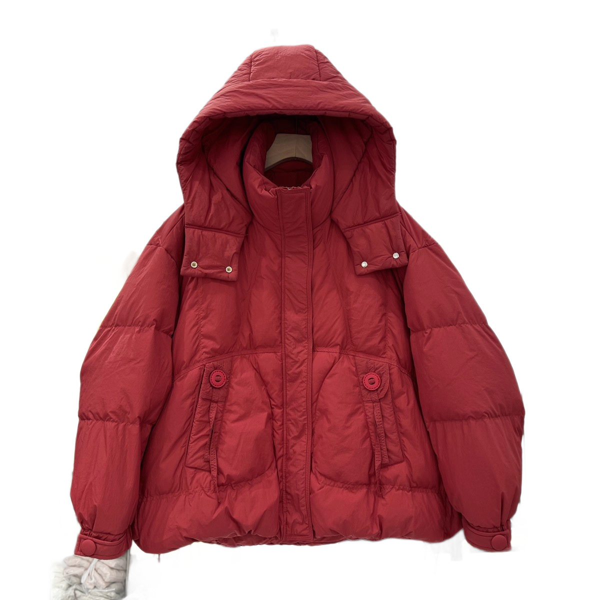 Moda blanca con capuzas redondas chaqueta de plumón para mujeres corto invierno nuevo estilo coreano suelto abrigo de camisa blanca cálida image 5