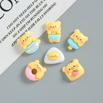 仿真食玩黄色小熊手工制作diy奶油胶发夹手机壳咕咔可爱卡通饰品