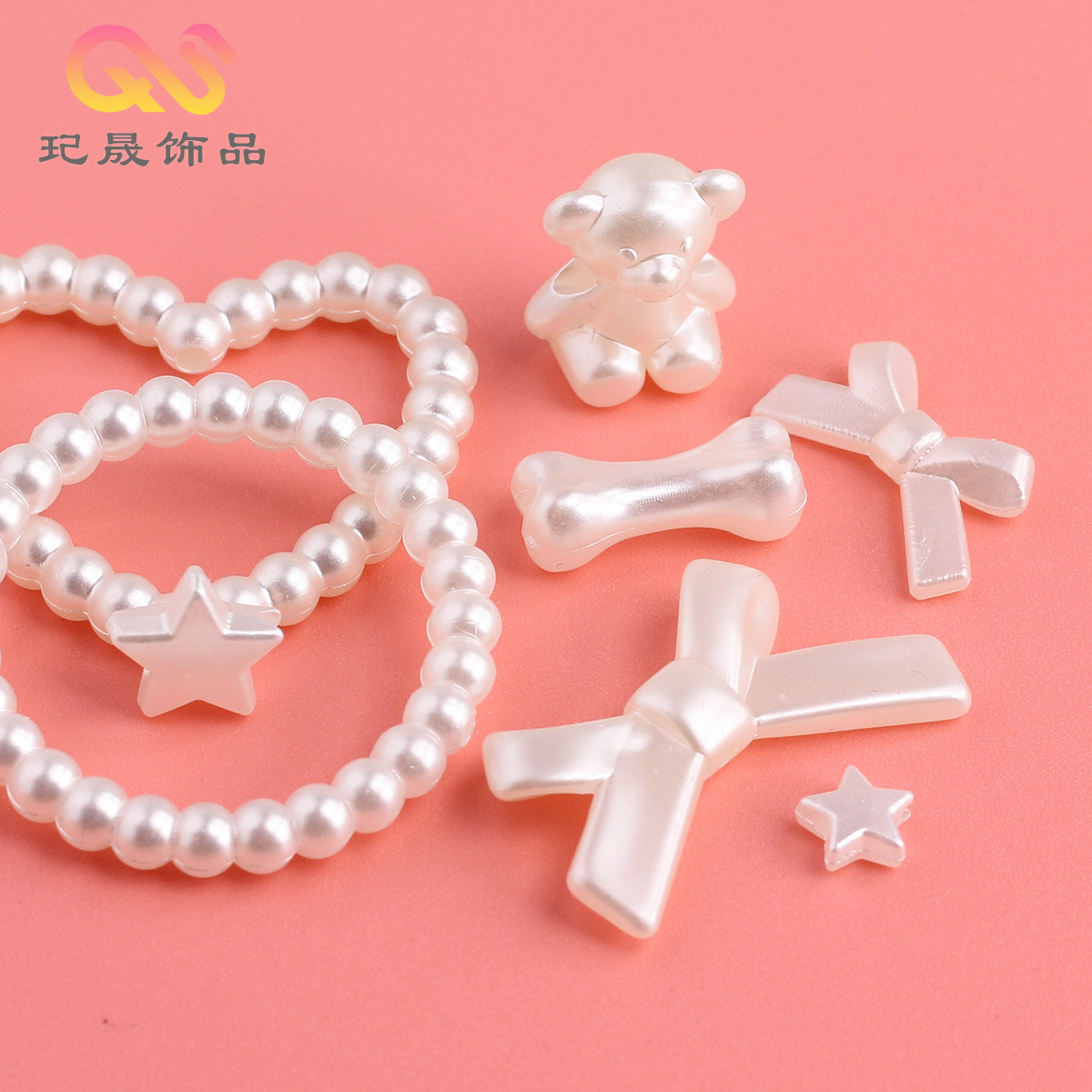 Accessories pearl with bow handmade