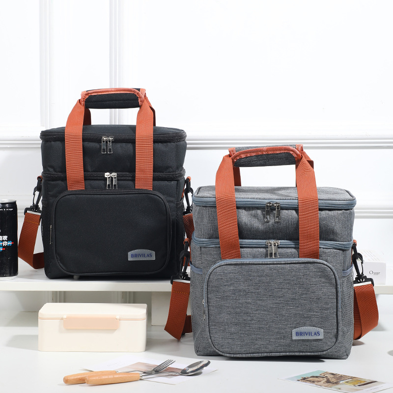 Amazon doble bolsa de hielo bolsa de aislamiento de mano bolsa de almuerzo bolsa de almuerzo bolsa de picnic al aire libre bolsa de hielo grande bolsa de transporte