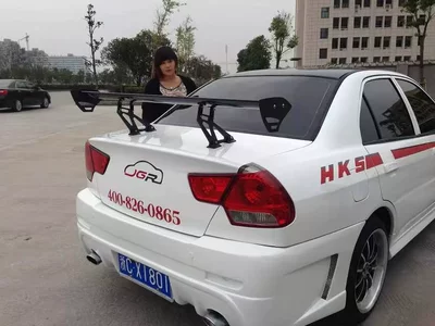 Fixed wind wing: Alloy, Black Racing Universal Sedan - jg-123-three-pressure-single-layer-requires-drilling-135cm135cm
