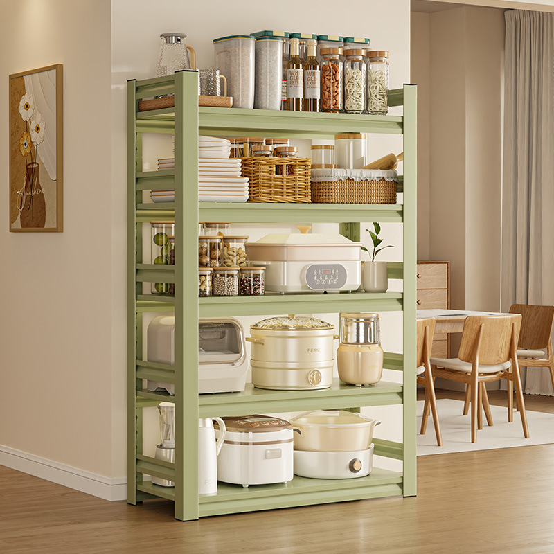 Kitchen Storage Rack, Floor-Standing Multi-Layer Microwave Oven, Multi-Functional Storage Shelf, Household Colorful Storage Cabinet Shelf